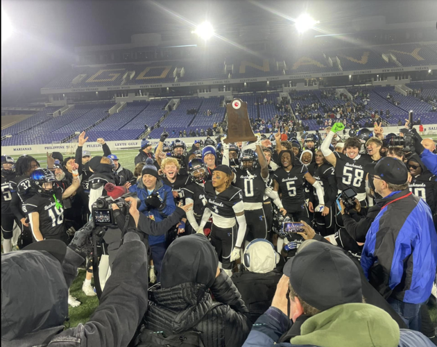Players celebrating after the game.