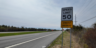 New 50 mph sign on Coastal Highway