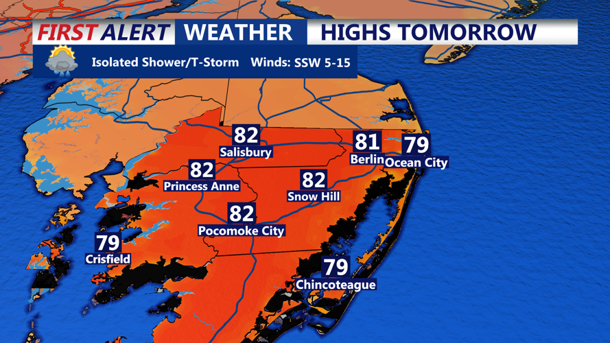 HIGHS TOMORROW OCEAN CITY