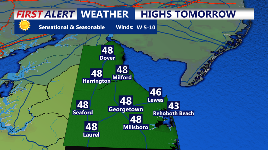 Highs Across Southern Delaware