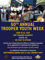Delaware State Police to Host 50th Annual Trooper Youth Week This Summer