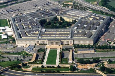 A view of the Pentagon in Washington DC from above.
