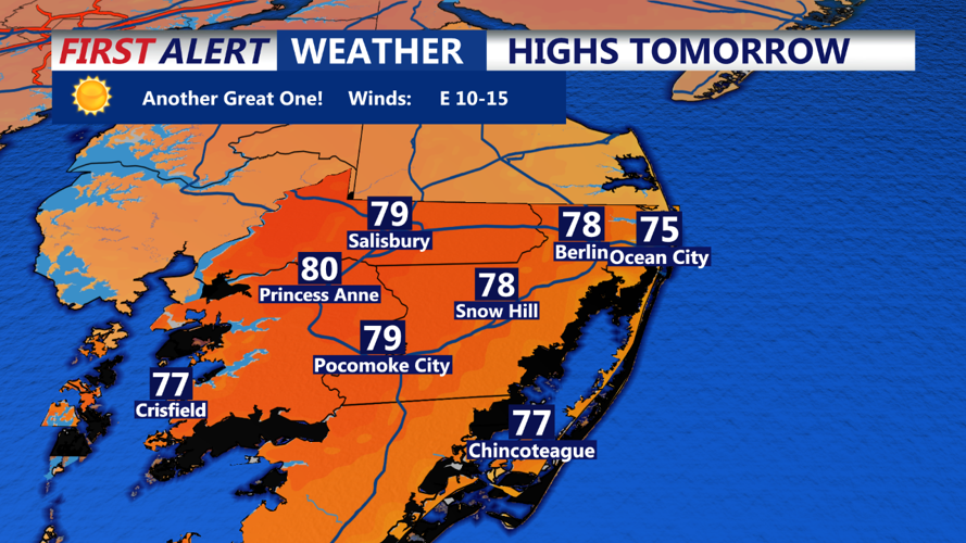 HIGHS TOMORROW OCEAN CITY