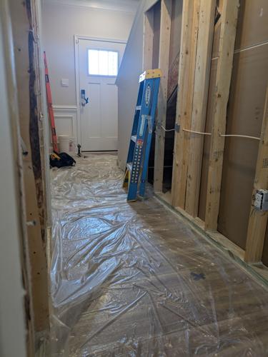 Hall wall rebuild