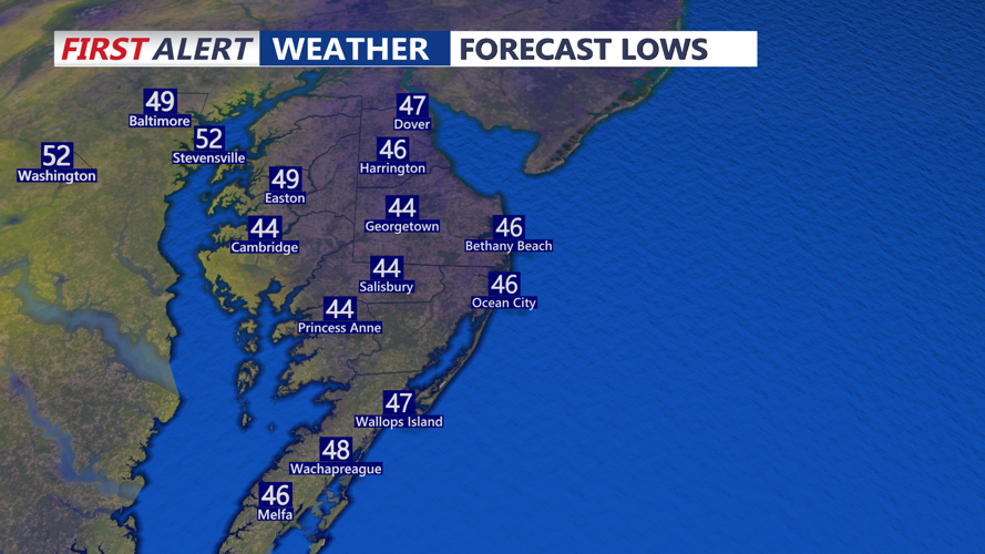 FORECAST LOWS - DELMARVA
