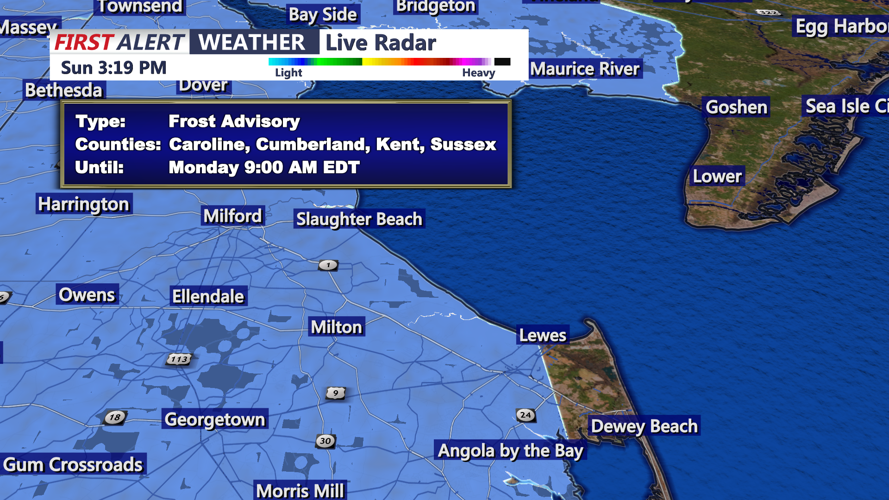 FROST ADVISORY - SUSSEX
