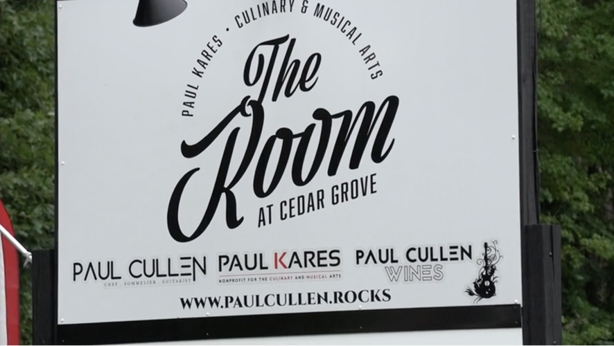The Room at Cedar Grove sign.