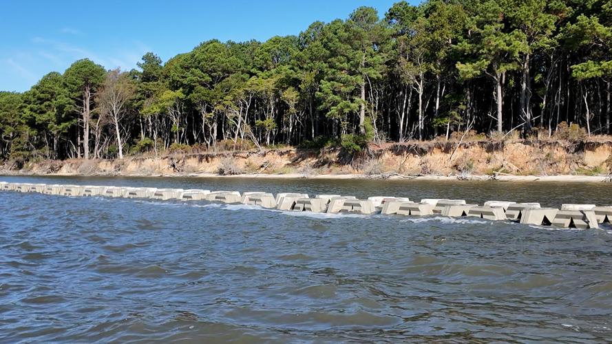 Devices with Thompson Island in background