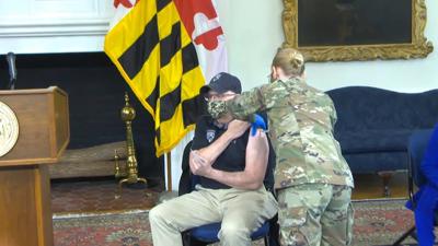 Maryland Governor Larry Hogan Encourages People To Get Vaccinated For COVID-19 By Receiving First Dose of Moderna
