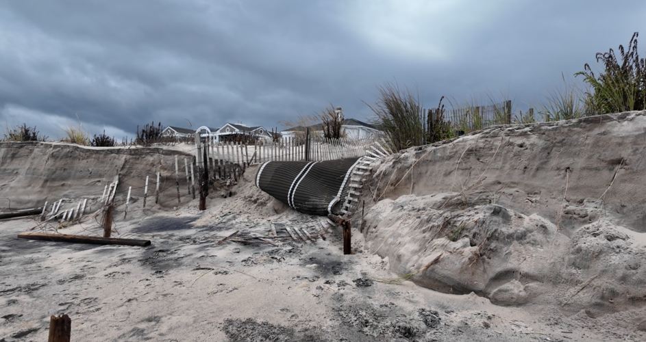 Beach erosion in Dewey Beach.