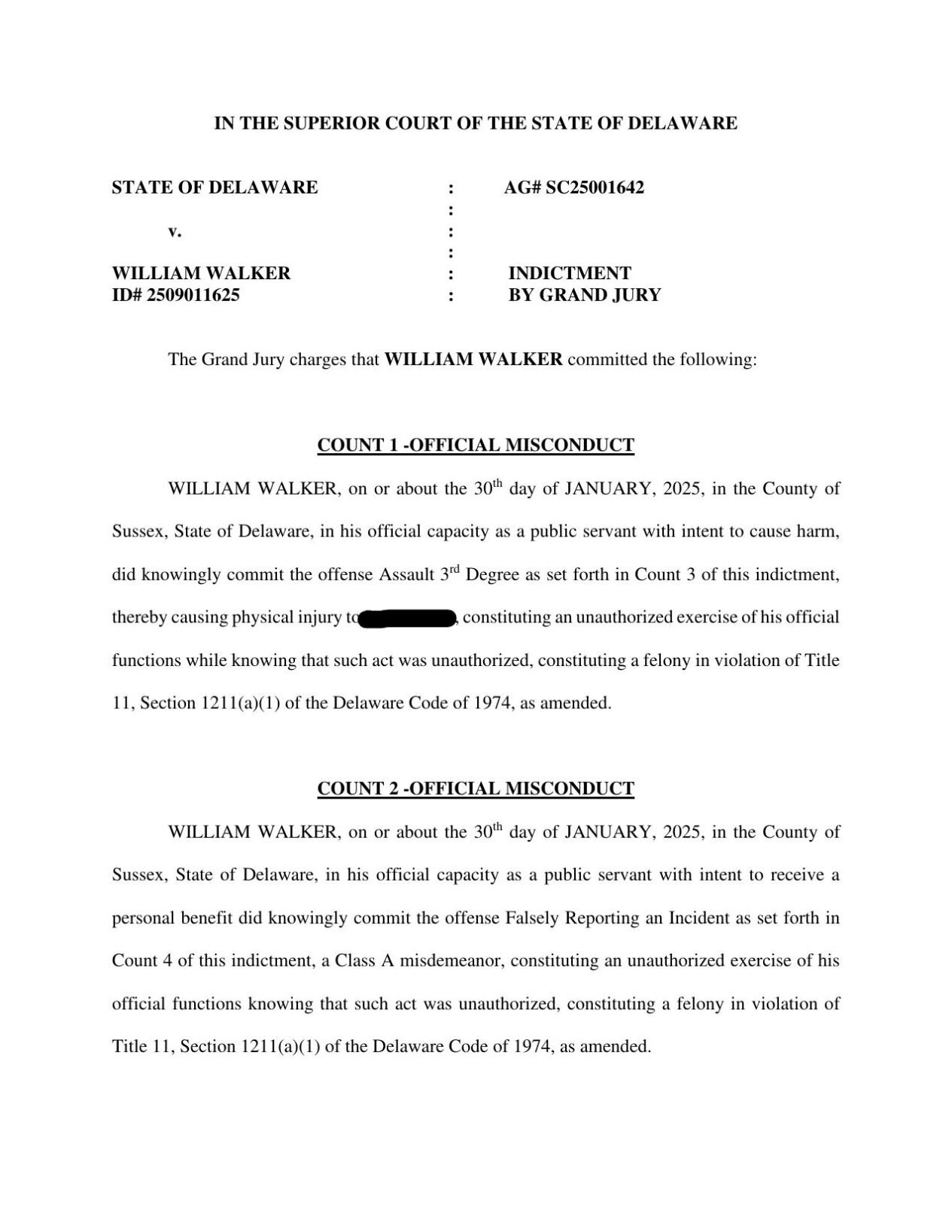 Walker Indictment