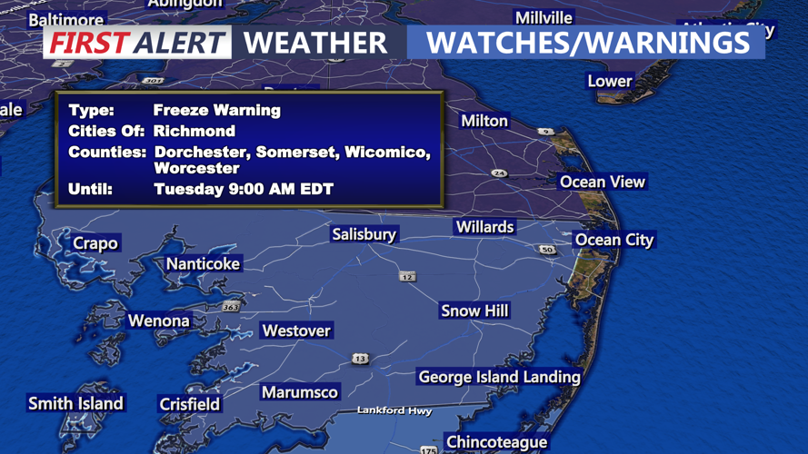FREEZE WARNING - DELMARVA