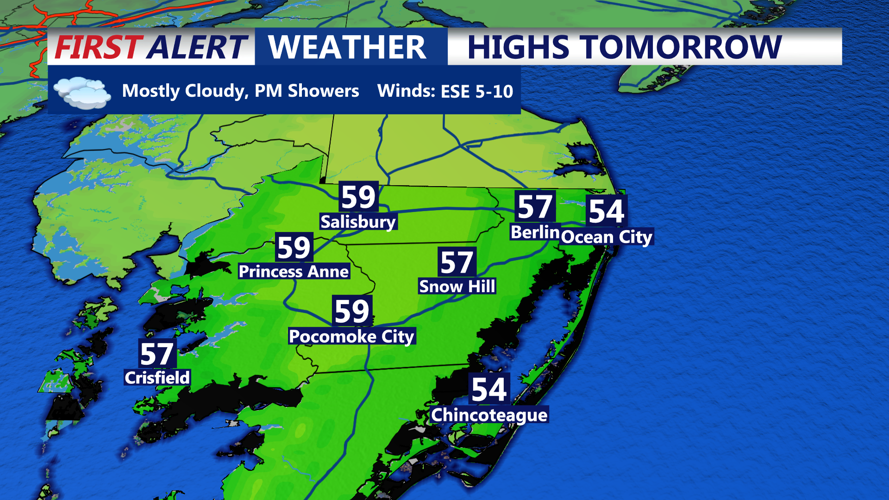HIGHS TOMORROW- OCEAN  CITY