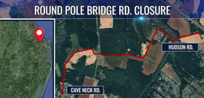 Milton's Round Pole Bridge Road closed for construction