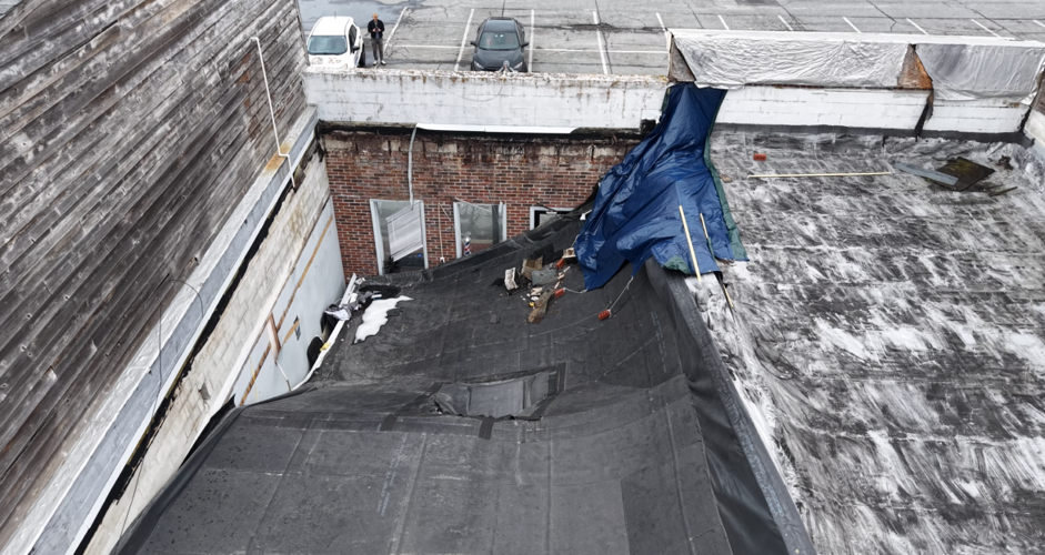 The roof collapsed after a major snow storm in March.