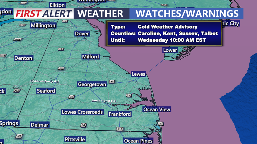 COLD WEATHER ADVISORY - SUSSEX