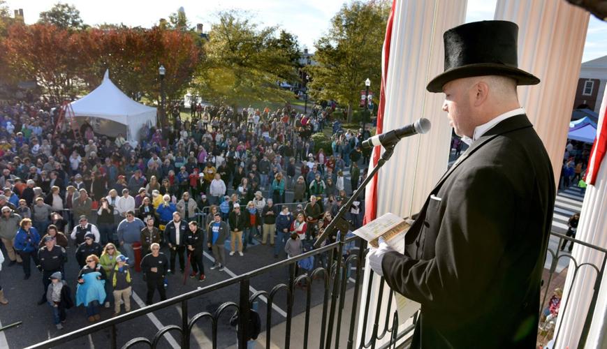 Kirk Lawson reading the returns of the election on Return Day
