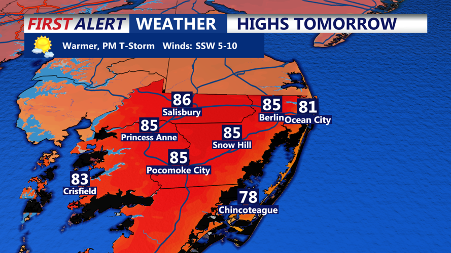 Southern Delmarva MON Highs