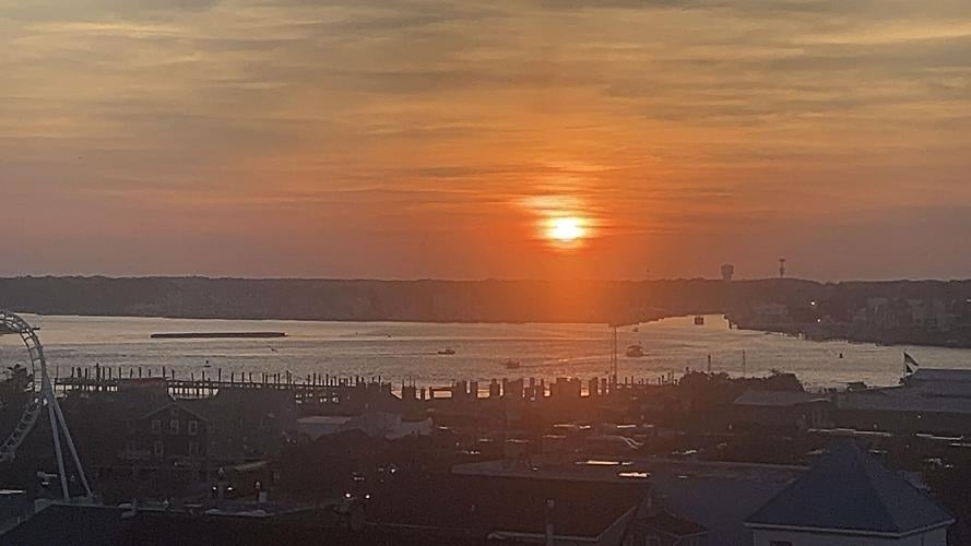 A view of the sunset from the carousel.