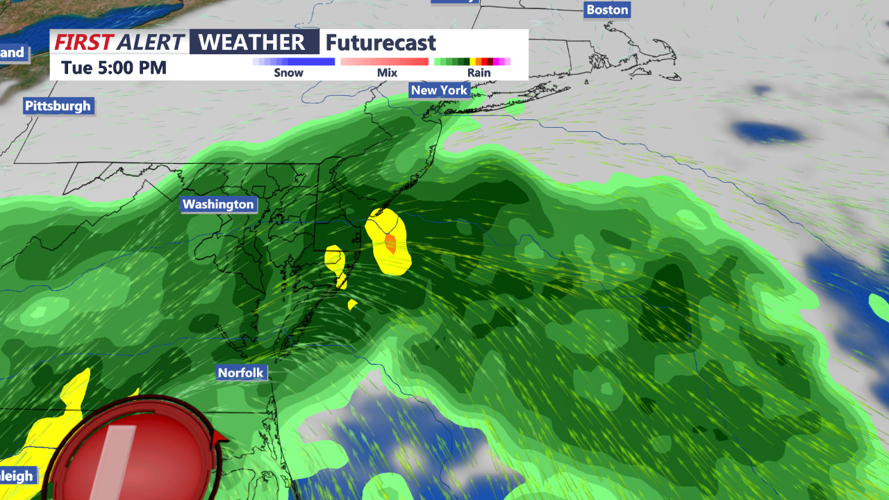 Coastal Low Tuesday-Wednesday