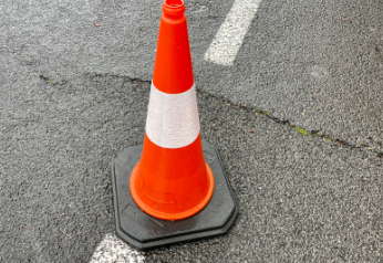 traffic cone on a road 
