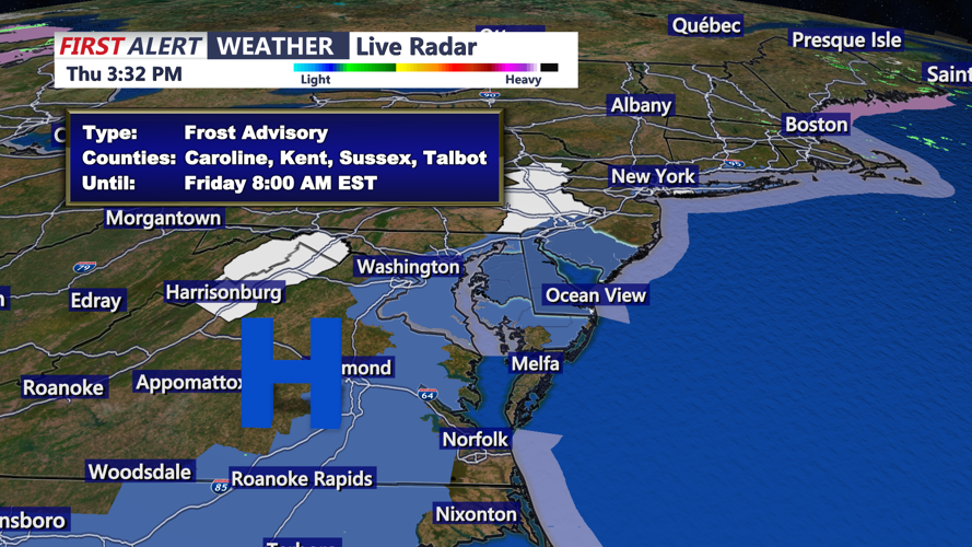 FROST ADVISORY - NORTHEAST W/SUSSEX DETAILS