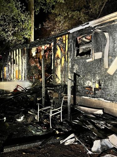 Damage from a Tuesday night house fire in Angola by the Bay