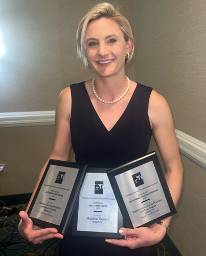 Madeleine Overturf won 3 awards, one of them for Best News Anchor.