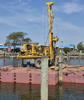 An image of the construction at Somers Cover Marina in Crisfield, MD.