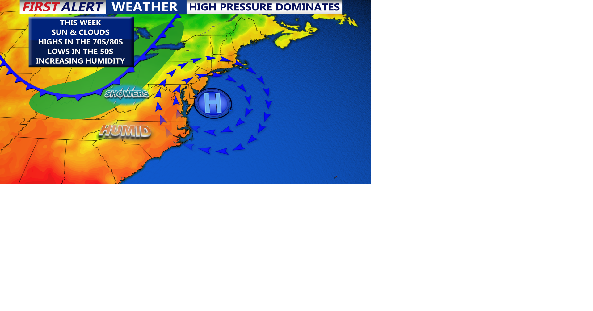 Warm up underway, with humid conditions returning, slight chance of ...