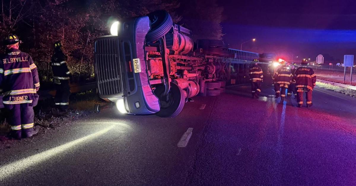 Tractor trailer overturns on U.S. 113 near Selbyville