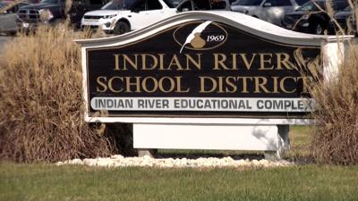 A sign for the Indian River School District.