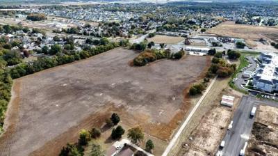 A an aerial shot of the location where the development is being proposed. 