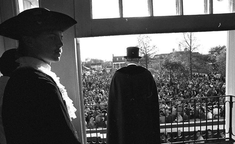 Kirk Lawson, left, and Ronnie Dodd, right, on Return Day in 1990