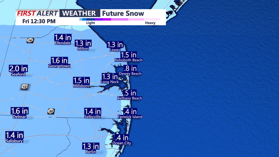 FUTURECAST SNOW ACCUMUATION - SUSSEX