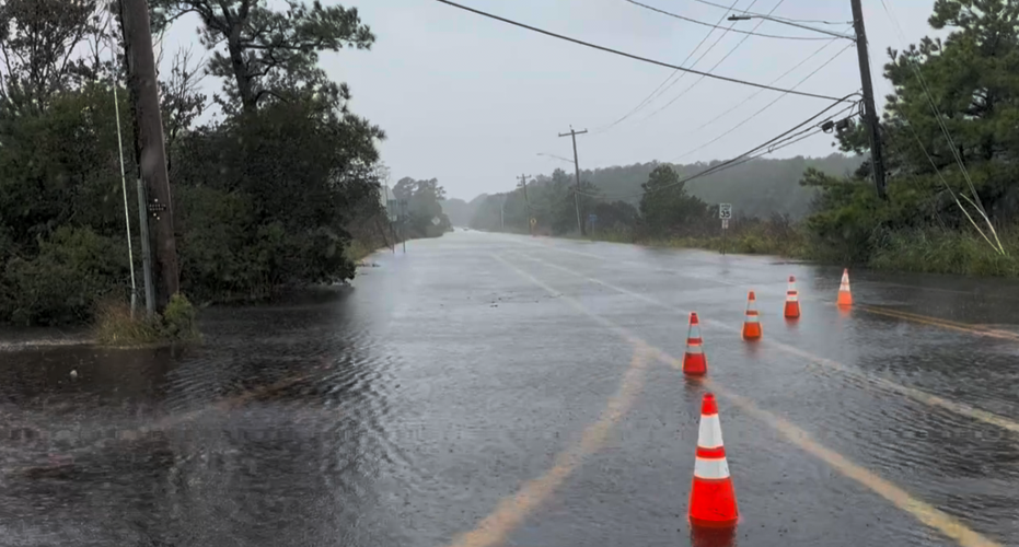 Flooded road.