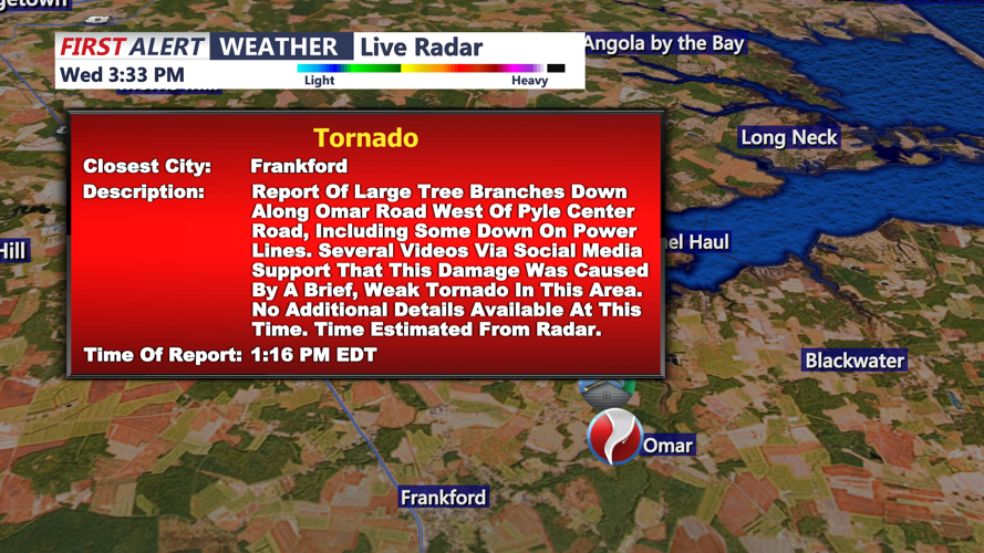 LOCAL DAMAGE REPORT - FRANKFORT BRIEF UNDECTECTED TORNADO 1:16PM