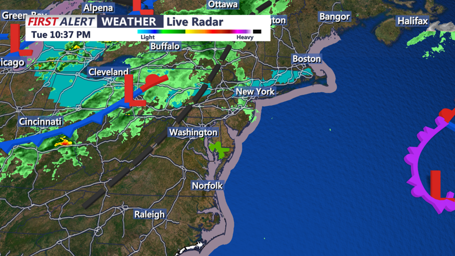 Surface Map of East Coast