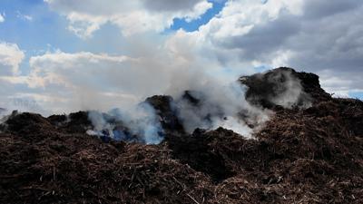 Burning mulch in Lincoln