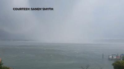 Waterspout Forms Near Ocean View From Storm Yesterday