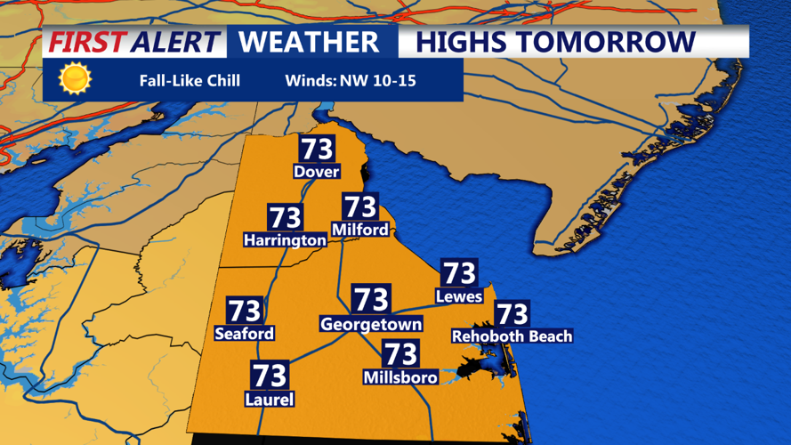 DE High Temps Sunday