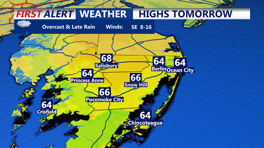 HIGHS TOMORROW OCEAN CITY