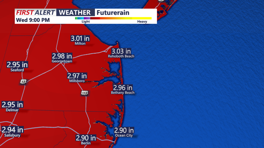Forecast Rainfall Amounts Tuesday-Wednesday