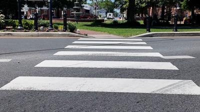 A crosswalk in The Circle area.