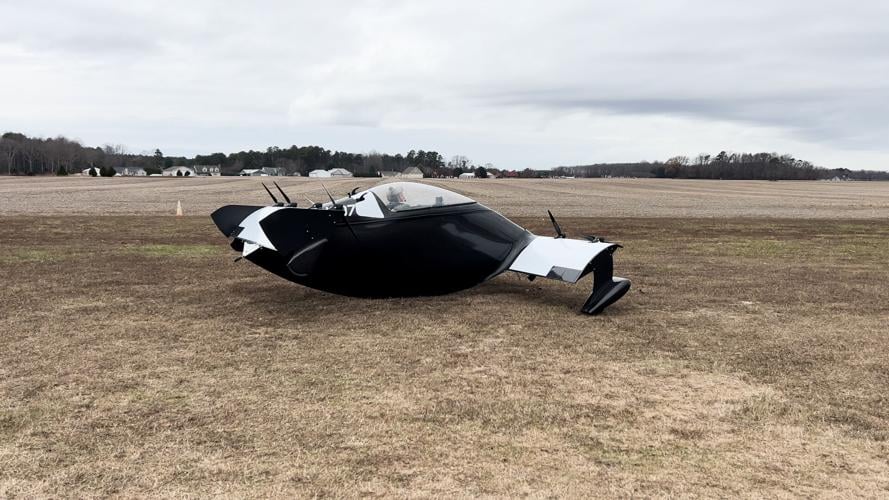 John Chirtea's BlackFly, an electric vertical take off and landing aeroplane in Milton
