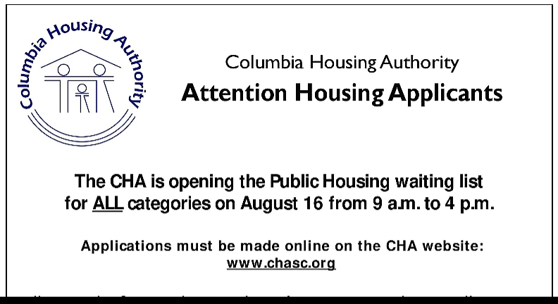 Columbia Housing Authority to open public housing application