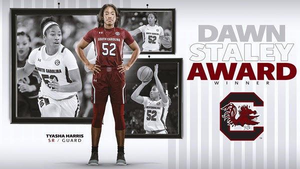 Tyasha Harris Becomes Second Gamecock To Win Dawn Staley Award