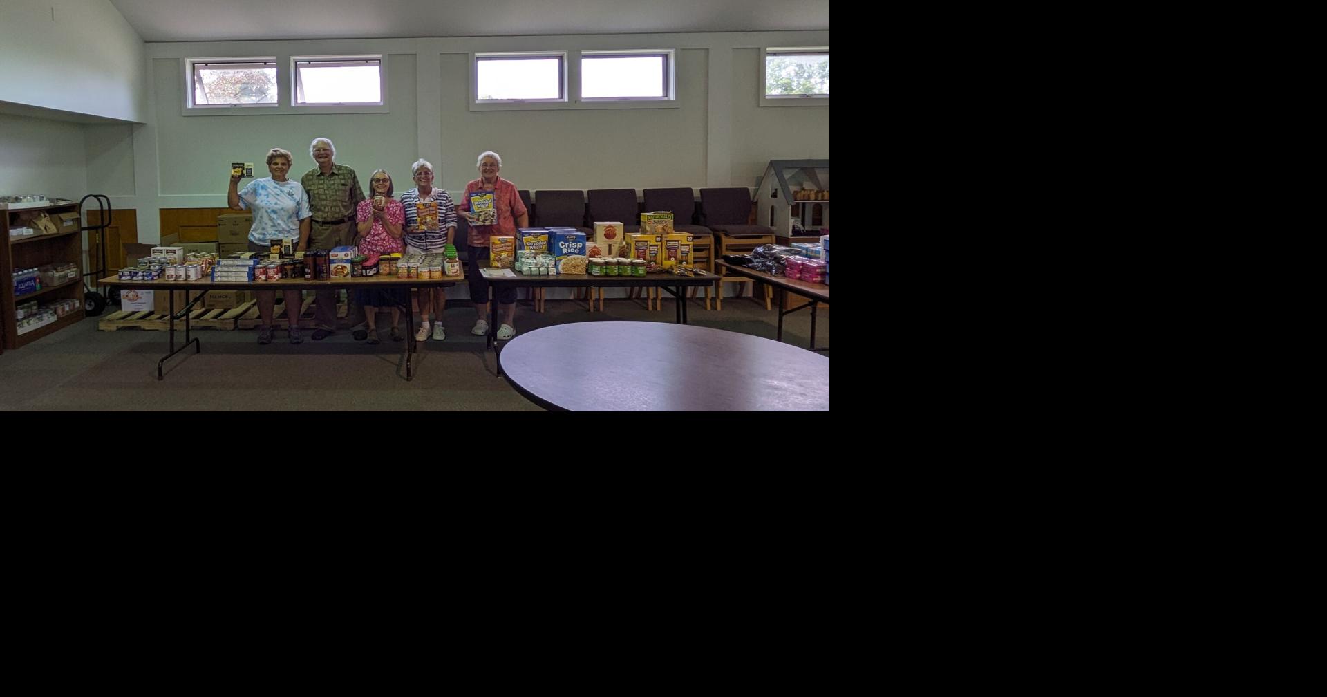 Open Cupboard food pantry at Malletts Bay Congregational Church open to