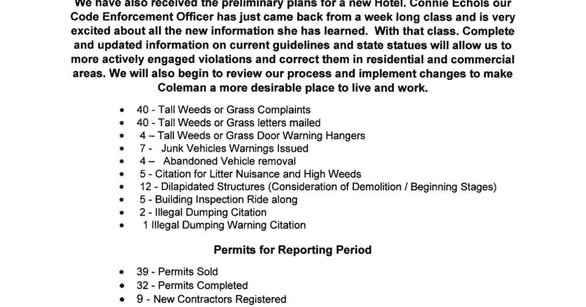 2c. Code Enforcement.pdf | | colemantoday.com