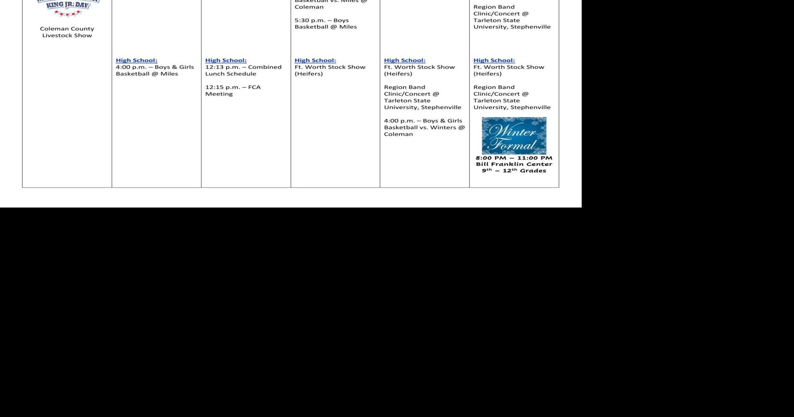 CISD Calendar colemantoday com